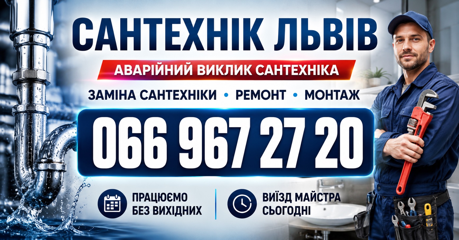 Найкращий сантехнік у Львові – працюємо 24/7, досвід і гарантія якості 066 967 27 20